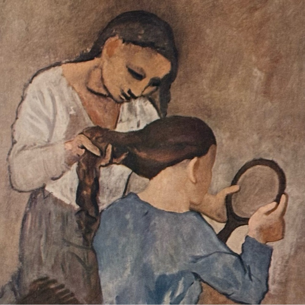 LA COIFFURE, 1905 Original Vintage 50s Fine Art Print Pablo Picasso Deco Nouveau